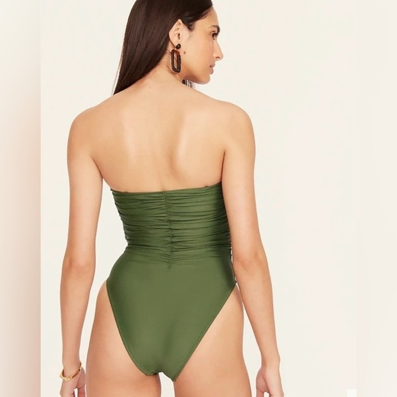 NWT J. Crew Safari Green Ruched One-Piece Swimsuit with Removable Straps 22 (3X) - Picture 4 of 16